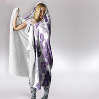 Purple Hibiscus Plumeria Floral Hooded Blanket - Polynesian Pride