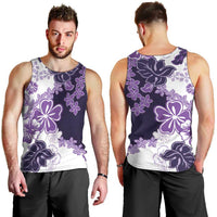 Purple Hibiscus Plumeria Floral Men Tank Top - Polynesian Pride