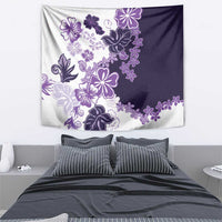 Purple Hibiscus Plumeria Floral Tapestry - Polynesian Pride
