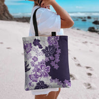 Purple Hibiscus Plumeria Floral Tote Bag - Polynesian Pride
