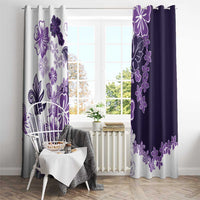 Purple Hibiscus Plumeria Floral Window Curtain - Polynesian Pride