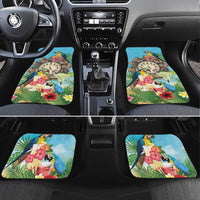 Personalized It's 5 o'clock Somewhere Car Mats Hawaiian Tropical Parrots - Polynesian Pride