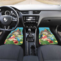 Personalized It's 5 o'clock Somewhere Car Mats Hawaiian Tropical Parrots - Polynesian Pride