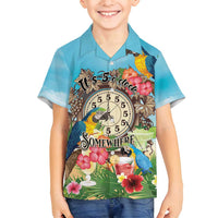 Personalized It's 5 o'clock Somewhere Family Matching Puletasi and Hawaiian Shirt Hawaiian Tropical Parrots - Polynesian Pride