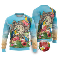 It's 5 o'clock Somewhere Ugly Christmas Sweater Hawaiian Tropical Parrots - Polynesian Pride
