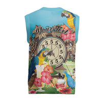 It's 5 o'clock Somewhere Christmas Knitted V-Neck Vest Hawaiian Tropical Parrots - Polynesian Pride