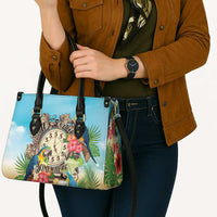 It's 5 o'clock Somewhere Leather Bag Hawaiian Tropical Parrots - Polynesian Pride