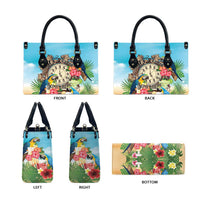 It's 5 o'clock Somewhere Leather Bag Hawaiian Tropical Parrots - Polynesian Pride