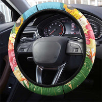 It's 5 o'clock Somewhere Steering Wheel Cover Hawaiian Tropical Parrots - Polynesian Pride