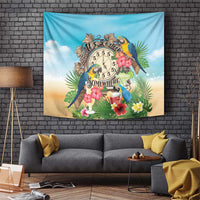 It's 5 o'clock Somewhere Tapestry Hawaiian Tropical Parrots LT01 Blue - Polynesian Pride