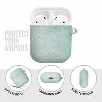 Polynesian Tiare Monstera Seafoam Green AirPods Case Liquid Style - Polynesian Pride