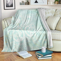 Polynesian Tiare Monstera Seafoam Green Blanket Liquid Style - Polynesian Pride