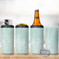 Polynesian Tiare Monstera Seafoam Green 4 in 1 Can Cooler Tumbler Liquid Style - Polynesian Pride
