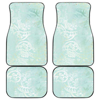 Polynesian Tiare Monstera Seafoam Green Car Mats Liquid Style - Polynesian Pride