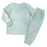 Polynesian Tiare Monstera Seafoam Green Christmas Pajama Set Liquid Style - Polynesian Pride