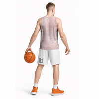 Polynesian Tiare Monstera Soft Pink Basketball Jersey Liquid Style LT01 - Polynesian Pride