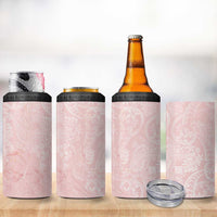 Polynesian Tiare Monstera Soft Pink 4 in 1 Can Cooler Tumbler Liquid Style LT01 - Polynesian Pride