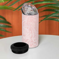 Polynesian Tiare Monstera Soft Pink 4 in 1 Can Cooler Tumbler Liquid Style LT01 - Polynesian Pride
