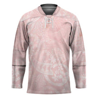 Polynesian Tiare Monstera Soft Pink Hockey Jersey Liquid Style LT01 Unisex Pink - Polynesian Pride