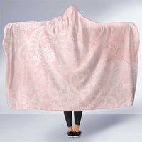 Polynesian Tiare Monstera Soft Pink Hooded Blanket Liquid Style - Polynesian Pride
