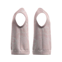 Polynesian Tiare Monstera Soft Pink Christmas Knitted V-Neck Vest Liquid Style - Polynesian Pride