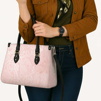 Polynesian Tiare Monstera Soft Pink Leather Bag Liquid Style - Polynesian Pride