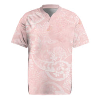 Polynesian Tiare Monstera Soft Pink Rugby Jersey Liquid Style - Polynesian Pride