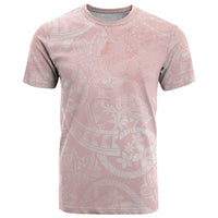 Polynesian Tiare Monstera Soft Pink T Shirt Liquid Style - Polynesian Pride
