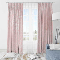 Polynesian Tiare Monstera Soft Pink Window Curtain Liquid Style - Polynesian Pride