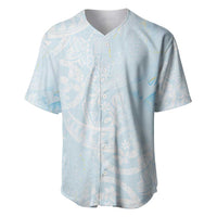 Polynesian Tiare Monstera Baby Blue Baseball Jersey Liquid Style LT01 Blue - Polynesian Pride