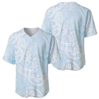 Polynesian Tiare Monstera Baby Blue Baseball Jersey Liquid Style LT01 - Polynesian Pride