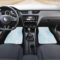 Polynesian Tiare Monstera Baby Blue Car Mats Liquid Style - Polynesian Pride