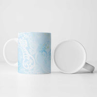 Polynesian Tiare Monstera Baby Blue Ceramic Mug Liquid Style LT01 - Polynesian Pride