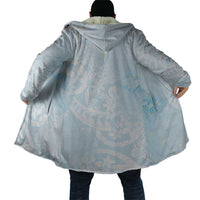 Polynesian Tiare Monstera Baby Blue Cloak Liquid Style - Polynesian Pride