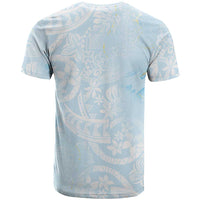 Polynesian Tiare Monstera Baby Blue T Shirt Liquid Style - Polynesian Pride