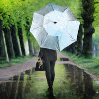 Polynesian Tiare Monstera Baby Blue Umbrella Liquid Style - Polynesian Pride