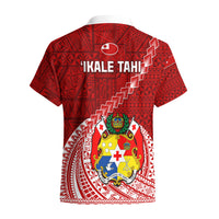 Tonga Rugby Hawaiian Shirt Tongan Ngatu Pattern White Version LT01 - Polynesian Pride