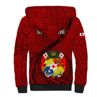 Tonga Rugby Sherpa Hoodie Tongan Ngatu Pattern Black Version LT01 - Polynesian Pride
