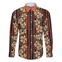 Hawaii Hibiscus Family Matching Long Sleeve Bodycon Dress and Hawaiian Shirt Retro Style - Polynesian Pride