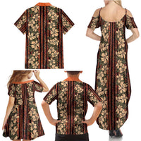 Hawaii Hibiscus Family Matching Summer Maxi Dress and Hawaiian Shirt Retro Style - Polynesian Pride