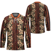 Hawaii Hibiscus Hockey Jersey Retro Style - Polynesian Pride