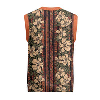 Hawaii Hibiscus Christmas Knitted V-Neck Vest Retro Style - Polynesian Pride