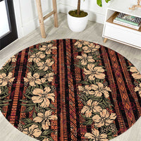Hawaii Hibiscus Round Carpet Retro Style - Polynesian Pride