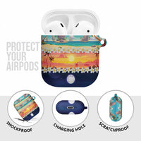 Hawaii Beach Landscape Time-Lapse AirPods Case Tropical Plumeria Flowers - Polynesian Pride