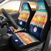 Hawaii Beach Landscape Time-Lapse Car Seat Cover Tropical Plumeria Flowers - Polynesian Pride