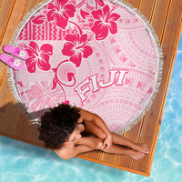 Fiji Masi With Hibiscus Tapa Tribal Beach Blanket Pink Pastel LT01 - Polynesian Pride