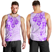 Fiji Masi With Hibiscus Tapa Tribal Men Tank Top Purple Pastel LT01 - Polynesian Pride