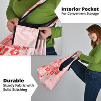 Fiji Masi With Hibiscus Tapa Tribal Grocery Bag Red Pastel