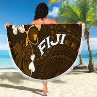 Fiji Masi With Hibiscus Tapa Tribal Beach Blanket Gold Version LT01 - Polynesian Pride