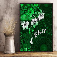 Fiji Masi Canvas Wall Art Fijian Hibiscus Tapa Green Version LT01 - Polynesian Pride